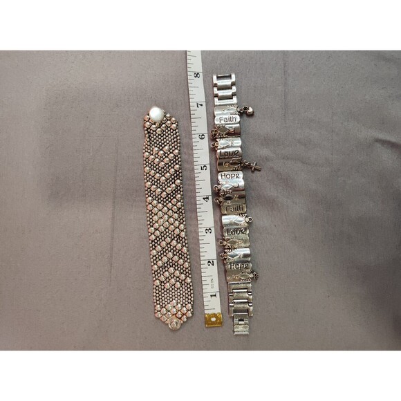 Women's Bundle of 2 Silver Tone Bracelets - Picture 5 of 5